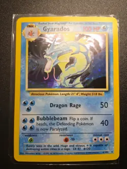 Pokemon TCG Gyarados Base Set Holo Rare Card 6/102 Excellent Condition - Image 1