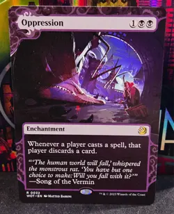 magic the gathering - Oppression - Enchantment - Rare - Black - Swamp - Discard - Image 1
