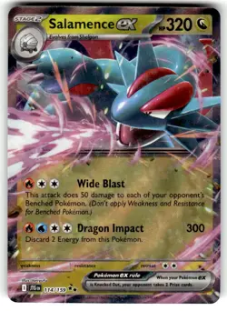 Pokemon TCG SV09: Journey Together #114/159 Salamence ex NM - Image 1