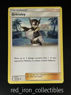 Grimsley 199/236 Uncommon Unified Minds Sun & Moon Pokemon Card 2019 - Image 1