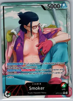Smoker (Alt Art Parallel) OP10-001 Royal Blood - One Piece Card Game - NM - Image 1