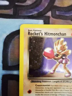 Rocket's Hitmonchan 11/132 Holo SWIRL Gym Heroes Pokemon Card Lp - Image 4