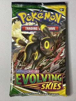 Pokemon 2021 Sword & Shield Evolving Skies Booster Pack Umbreon - 1 Pack Sealed - Image 1