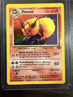 Pokemon TCG Flareon Jungle 3/64 Holo Unlimited Holo Rare - Image 1