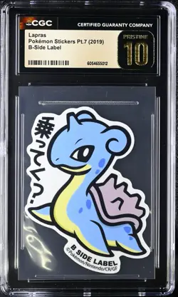 2018 B-Side Label Pokemon Stickers LAPRAS 💧 CGC Pristine 10 Graded PSA - Image 1