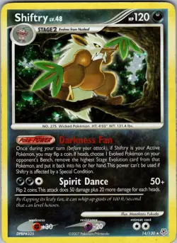 Pokemon - Shiftry 14/130 Holo Rare - Diamond & Pearl LP/MP - Free Shipping - Image 1