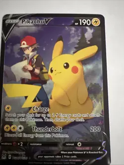 Pokemon TCG Pikachu v TG16/TG30 Lost Origin 2022 Full Art Holo Ultra Rare Card - Image 2