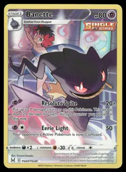 Pokemon Cards Banette TG07/TG30 Lost Origin Trainer Gallery Holo NM - Image 1