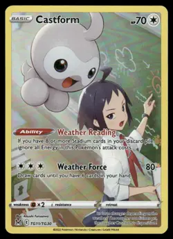 Pokemon Cards Castform TG11/TG30 Lost Origin Trainer Gallery Holo NM - Image 1