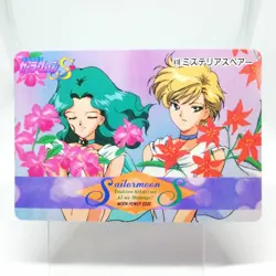 418 Sailor Uranus Sailor Neptune Sailor Moon Card SUPER S R AMADA JAPAN Anime - Image 1