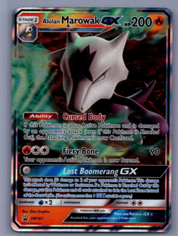 Alolan Marowak GX SM187 - Pokemon TCG Sun & Moon Promo Ultra Rare Card NM - Image 1