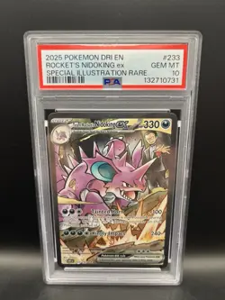 PSA 10 GEM MIN Team Rocket's Nidoking ex 233/182 Pokemon Destined Rivals SIR - Image 1
