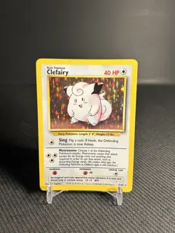 Pokemon TCG Clefairy 5/102 Base Set Holo Rare MP+ - Image 1