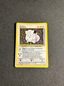 Pokemon TCG Clefairy 5/102 Base Set Holo Rare MP+ - Image 3