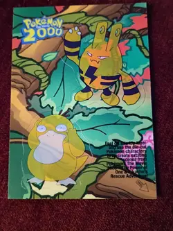 2000 Topps Pokemon Movie 2000 Sticker Psyduck and Elekid #9 - NM - Image 1