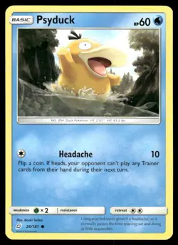 Pokemon Cards Psyduck 26/181 Team Up Sun & Moon Common NM - Image 1