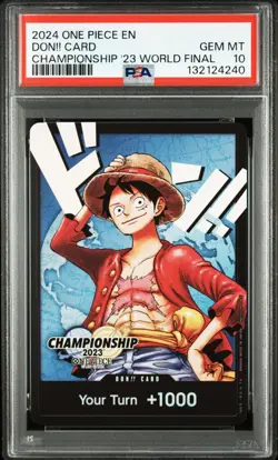 PSA 10 One Piece 2023 Championship World Final Luffy DON Card English Promo - Image 1