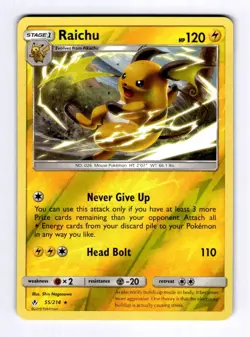 Raichu SM - Unbroken Bonds #55 (2019) Rare Reverse Holo NM Pokemon - Image 1