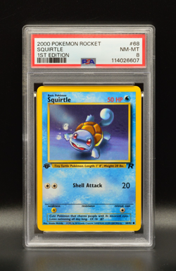 Squirtle 1st Edition 2000 Pokemon Team Rocket PSA 8 Newly Graded - Image 1