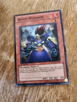 Yugioh! MP Boost Warrior - DP10-EN012 - Super Rare - 1st Edition Heavy Played HP - Image 1