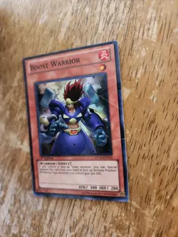 Yugioh! MP Boost Warrior - DP10-EN012 - Super Rare - 1st Edition Heavy Played HP - Image 2