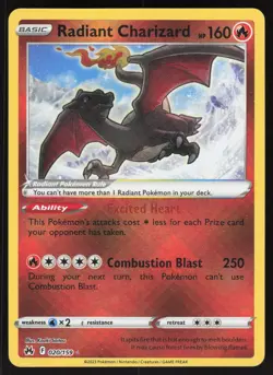 Radiant Charizard 020/159 Pokemon Crown Zenith Holo Card - Image 1