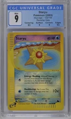Pokemon Staryu Reverse Holo Skyridge 103/144 CGC Graded 9 MINT - Image 1