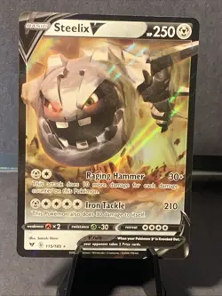 Pokemon TCG Steelix V 115/185 - Sword & Shield: Vivid Voltage Ultra Rare NM - Image 1
