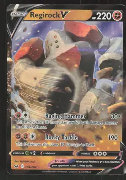 Pokemon TCG SWSH01: Sword & Shield Base Set #104/202 Regirock V NM - Image 1
