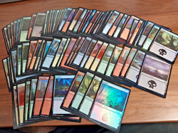 90x Basic Land FOIL cards - from various MTG sets released since 2014 - NM - Image 1