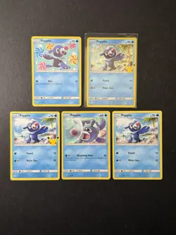 5x Popplio Pokemon Card Lot SM SWSH 25th Stamped Confetti Holo PTCG - Image 1