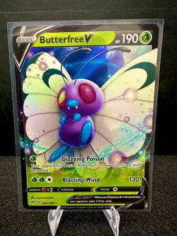 Butterfree V 001/189 SWSH: Darkness Ablaze Ultra Rare Holo Pokemon TCG Card NM - Image 1