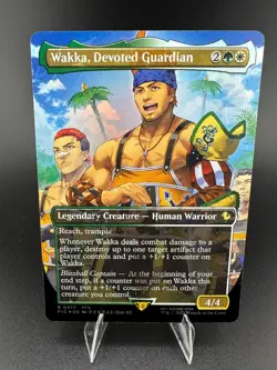 Wakka, Devoted Guardian Borderless Chocobo Track FOIL MTG Final Fantasy - Image 1