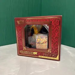 Pokemon Charizard Ex Super Premium Collection Card Display Figure 10 Boosters - Image 1