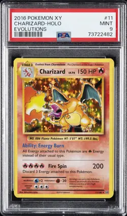2016 POKEMON XY EVOLUTIONS #11 CHARIZARD-HOLO PSA 9 - Image 1