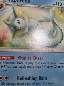 MP Pokemon Vaporeon Uncommon SM - Cosmic Eclipse 42/236 - Image 2