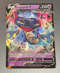 2020 Pokemon TCG Dragapult V 092/192 Sword & Shield Rebel Clash Ultra Rare - Image 1