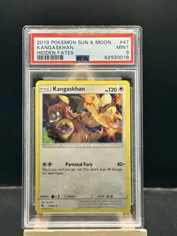Kangaskhan 47/68 Non Holo Rare 2019 Pokemon Sun & Moon Hidden Fates PSA 9 - Image 1