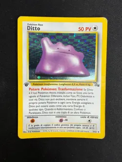 Pokemon Ditto 3/62 Fossil Rara Holo Prima Edizione Wizards ITA Carte Vintage - Image 1