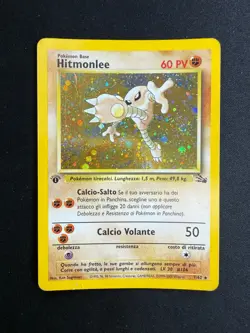 Pokemon Hitmonlee 7/62 Fossil Rara Holo Prima Edizione Wizards ITA MISS STAMP - Image 1