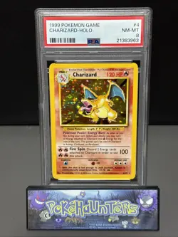 Pokemon Card Charizard 4/102 Base Set Holo Rare WOTC PSA 8 NM-MT - Image 1