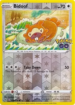 Bidoof Ditto 059/078 Unpeeled Pokemon Go Pokemon Card LP - Image 1