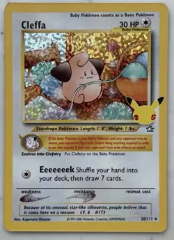 Pokemon TCG Cleffa Neo Genesis 2000 Card 20/111 Unlimited Rare - Image 1