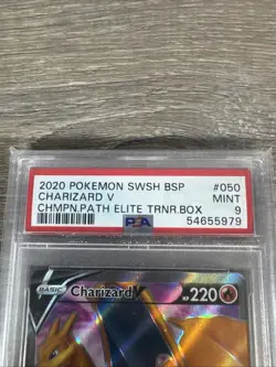 PSA 9 MINT Charizard V Champion's Path ETB Promo 2020 SWSH050 Pokemon Card TCG - Image 2