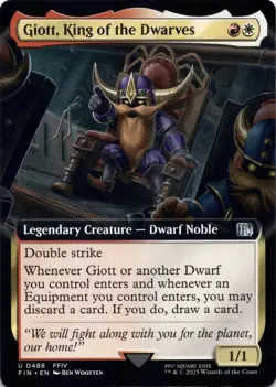 Giott, King of the Dwarves EXTENDED ART Final Fantasy Magic MTG NM - Image 1