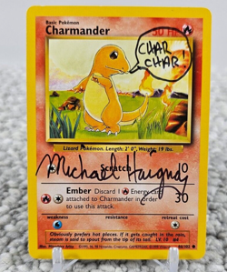 1999 Pokemon Charmander Base Unlimimted 46/102 Signed Auto Michael Haigney - Image 1