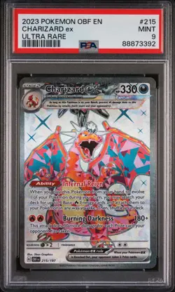 Charizard EX 215/197 Ultra Rare Obf En-obsidian Flames Pokemon PSA 9 - Image 1