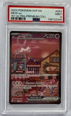 Pokemon TCG 2023 Ultra Premium Collection Mew EX Promo Card #53 PSA 9 Mint - Image 1
