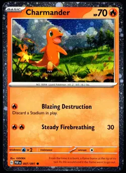 Pokemon TCG Charmander 007/091 Paldean Fates Cosmos Holo Promo Card - NM - Image 1