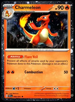Pokemon TCG Charmeleon 008/091 Paldean Fates Cosmos Holo Promo Card - NM - Image 1